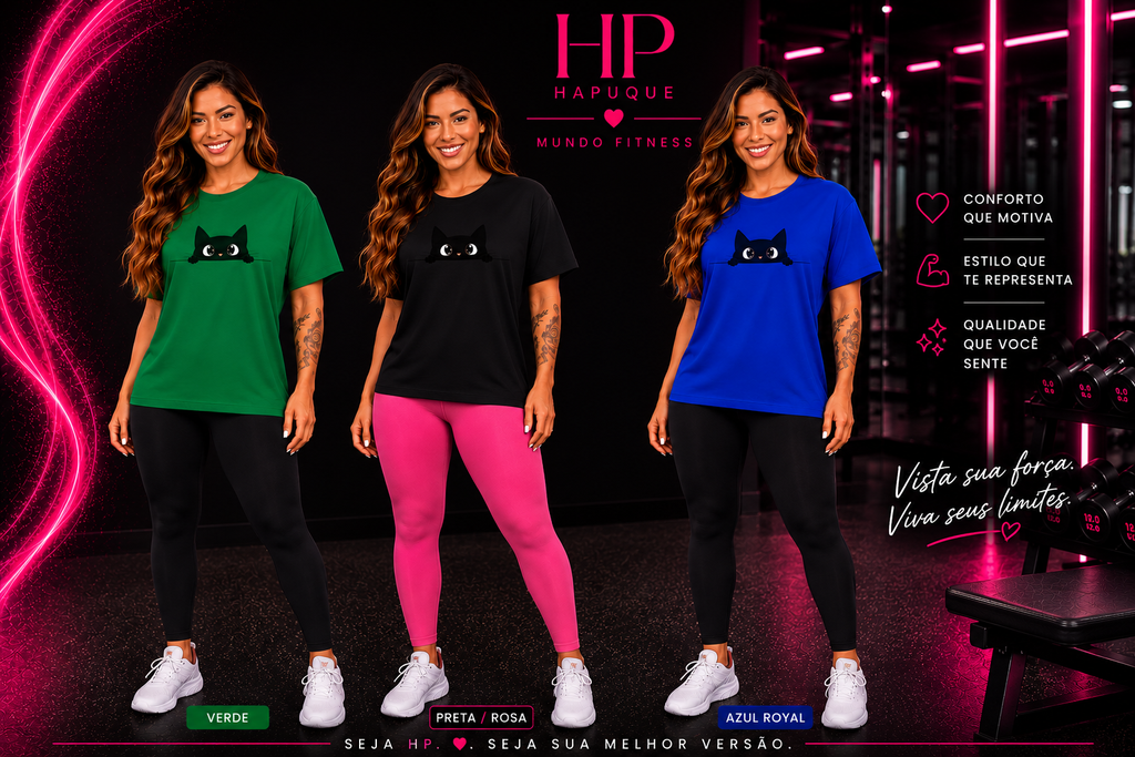 Camiseta Com Mangas Curtas Gatinhos
